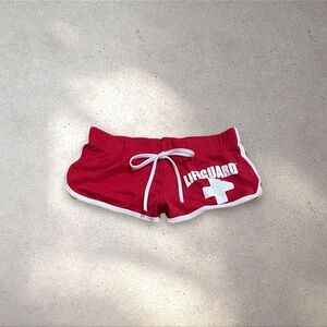 Lifeguard Red Micro Booty Shorts